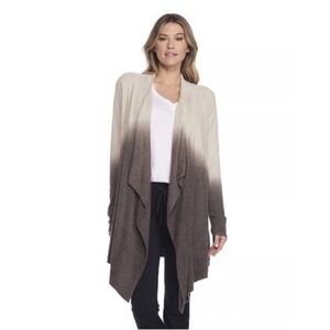 Barefoot‎ Dreams Calypso Ombré Waterfall Cardigan Brown Tan Size S/M EUC Cozy